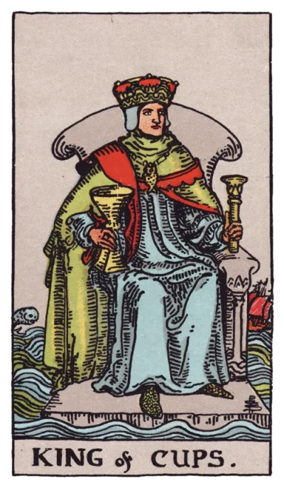 La carta Rey de Copas del tarot Rider-Waite
