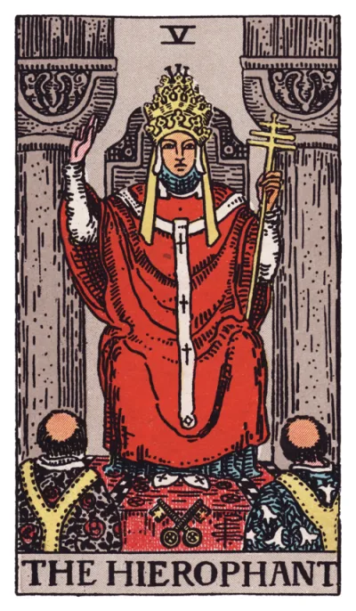 A carta O Hierofante do tarô Rider-Waite
