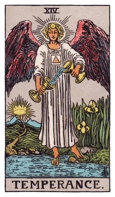 The Temperance card from the Rider-Waite tarot