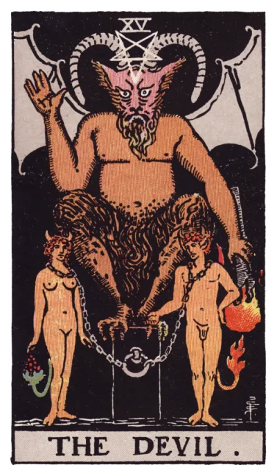 The The Devil card from the Rider-Waite tarot