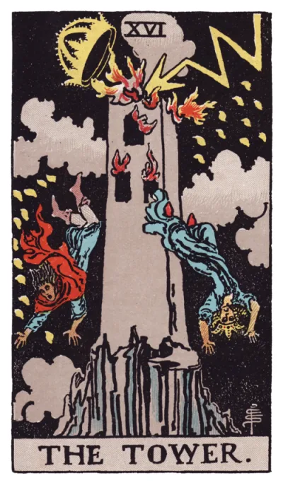 The The Tower card from the Rider-Waite tarot