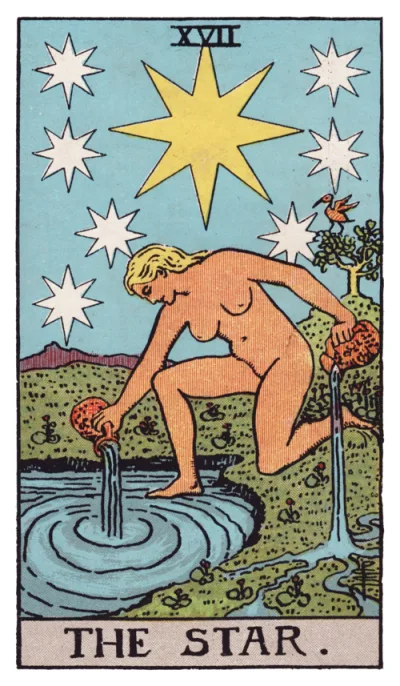 A carta A Estrela do tarô Rider-Waite